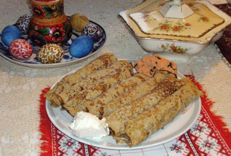Blinchyki - a typical Russian dish